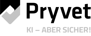 schwarz-graues Logo von Pryvet mit Slogan