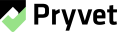 schwarz-grünes Logo von Pryvet